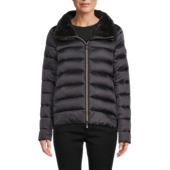 SAVE THE DUCK Jackets & Blazers - Save The Duck Mei Faux Fur Collar Puffer Coat Jacket Black XS
